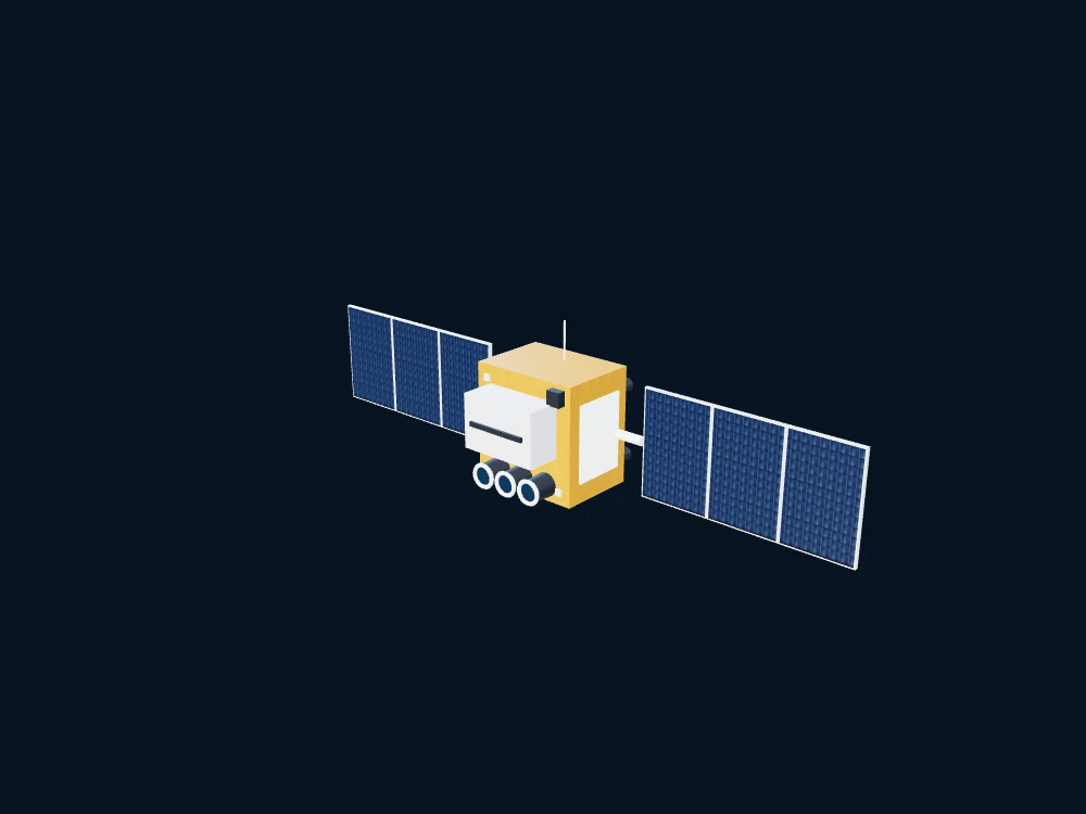 GAOFEN-5 01A — 高分五号01A / 高光谱综合观测 — 非官方科普示意 · 3D model preview