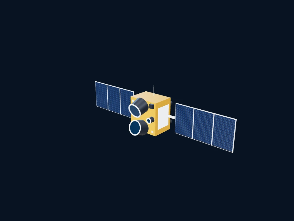 高分七号 / GAOFEN-7 — 高分7号系列 / Gaofen-7 — 非官方科普示意 · 3D model preview